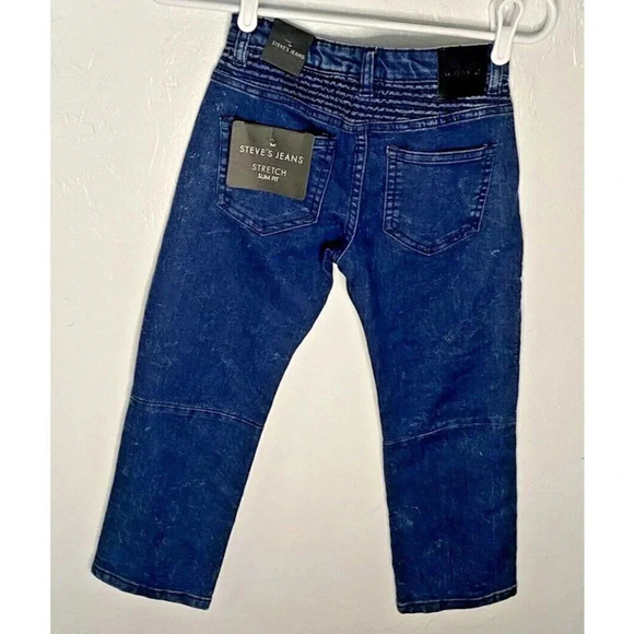 STEVE’S JEANS Boys Dark Blue Jeans Stretch Denim Slim Fit NWT Size 7 MSRP $34 - Picture 2 of 10